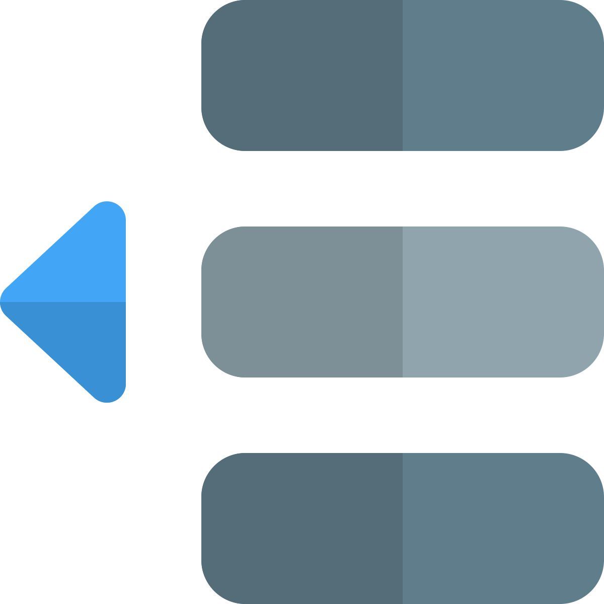 move document list object left direction margin line icon