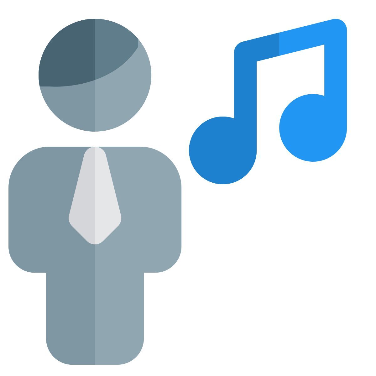 music shared on a web messenger by group of businessman icon