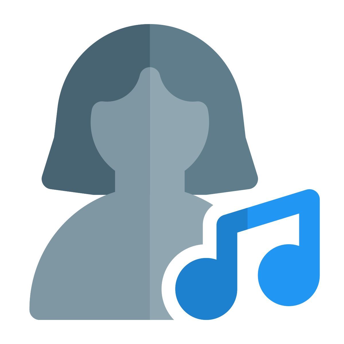 music shared on a web messenger by single user icon