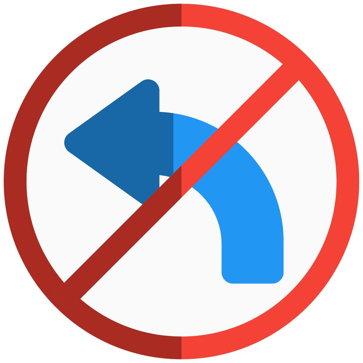 kein linksabbiegen icon