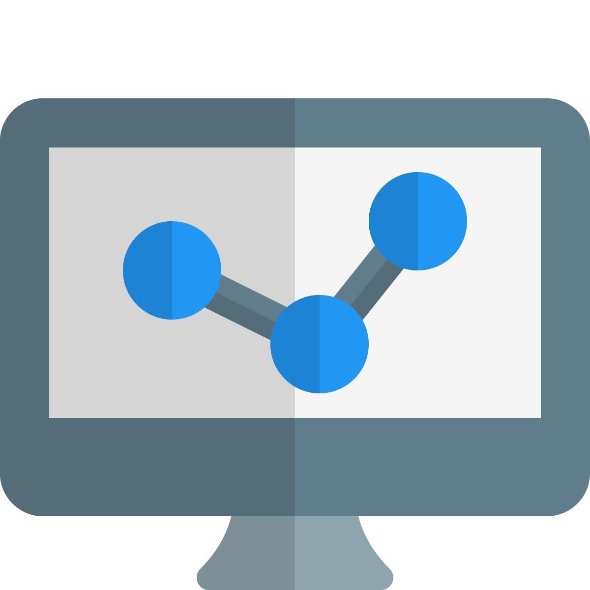 computador com gráfico de linhas icon
