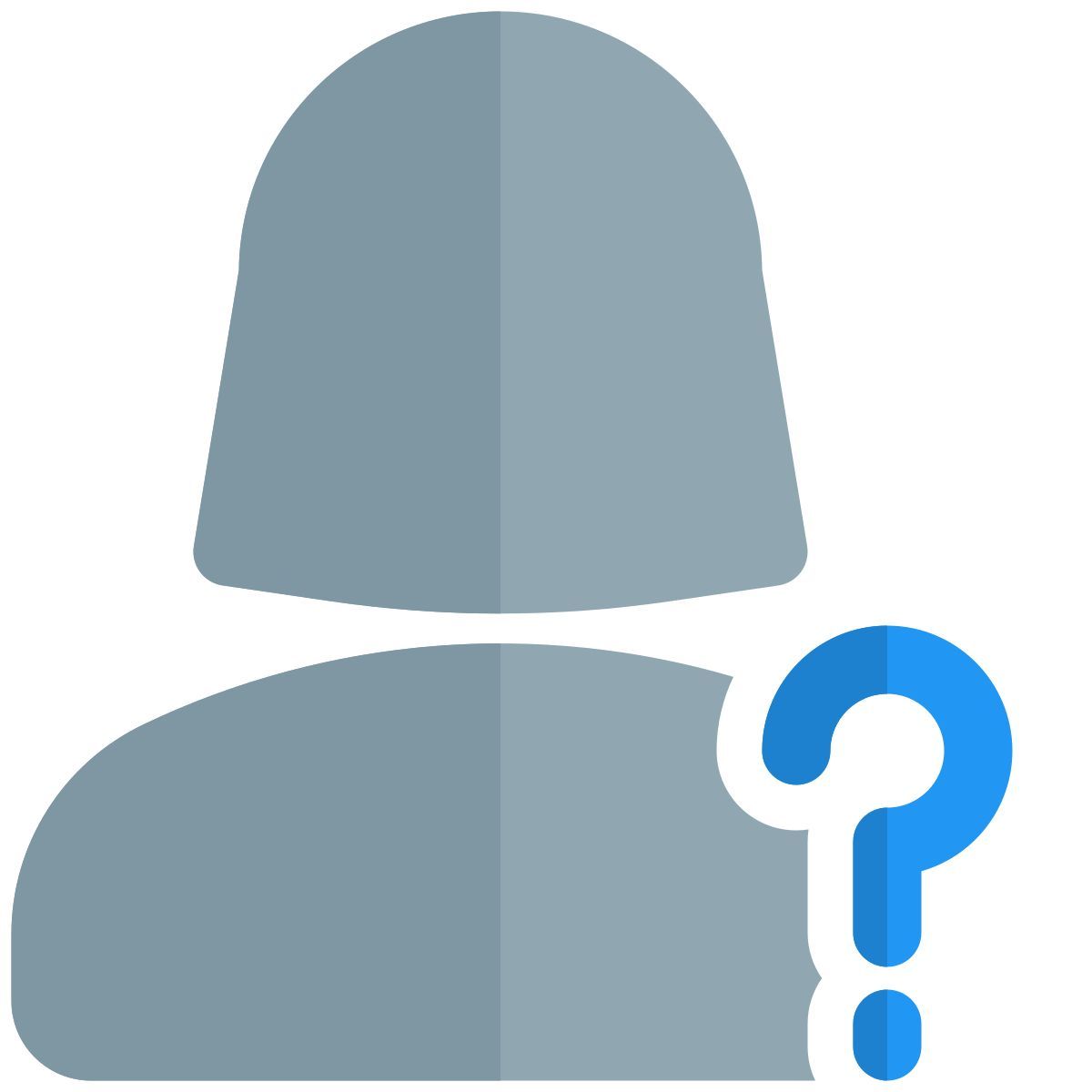 question mark for woman to solve problems icon