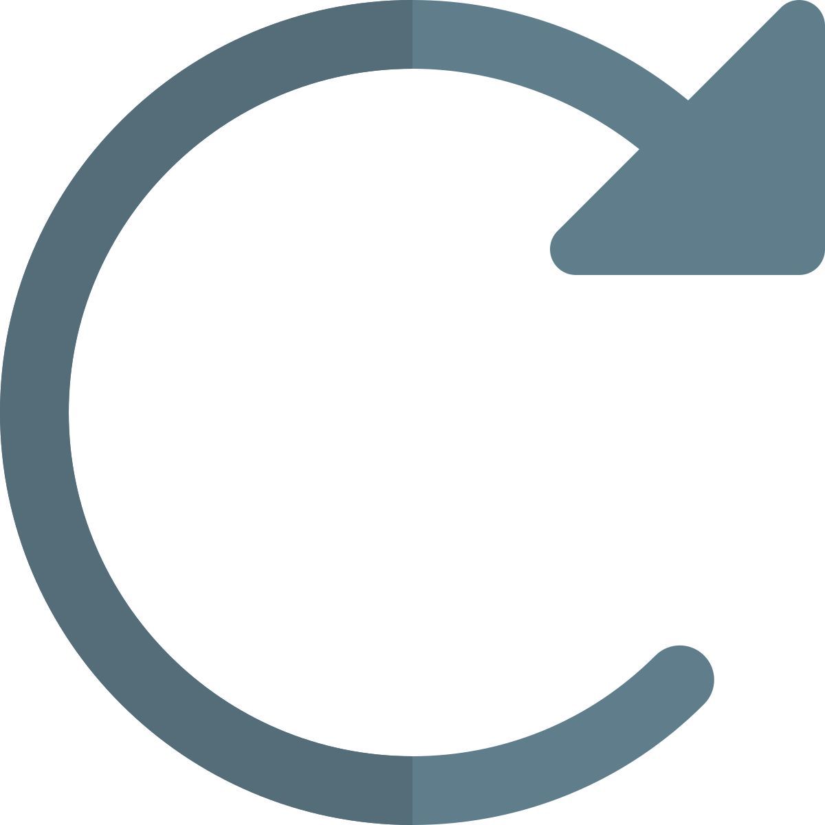redo loop clockwise round arrow isolated on white background icon