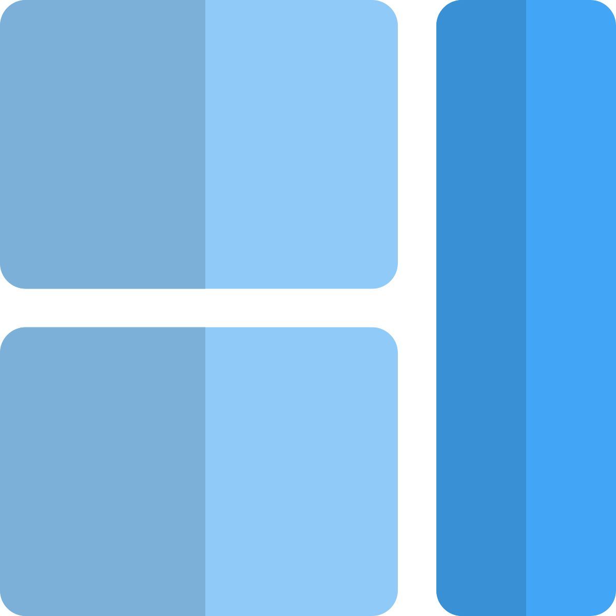 layout della barra laterale destra icon