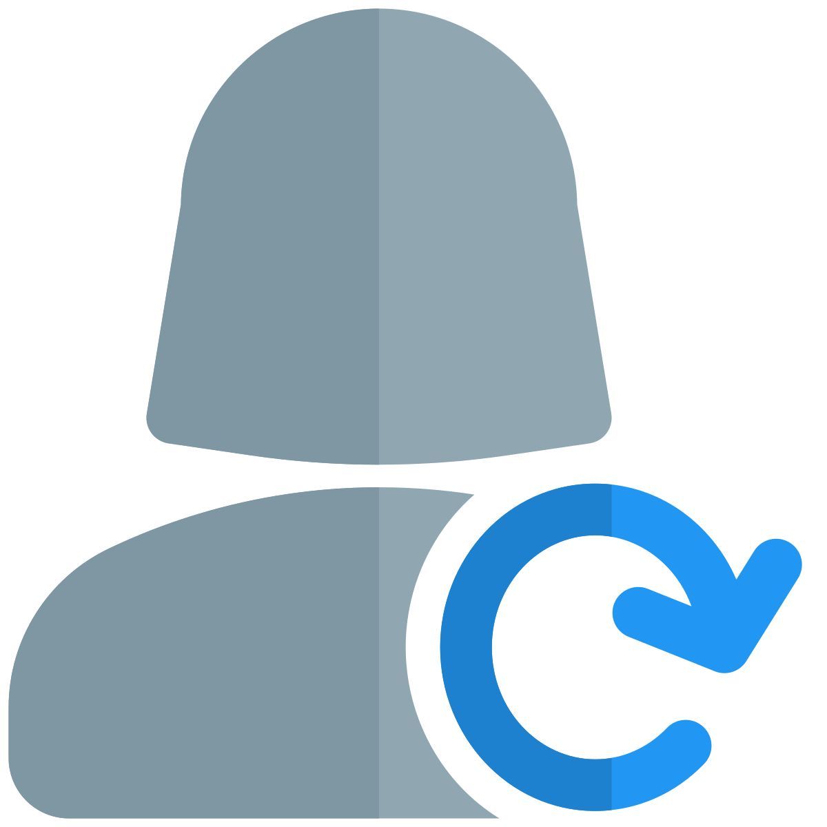 routine shift for the work process with loop arrow icon