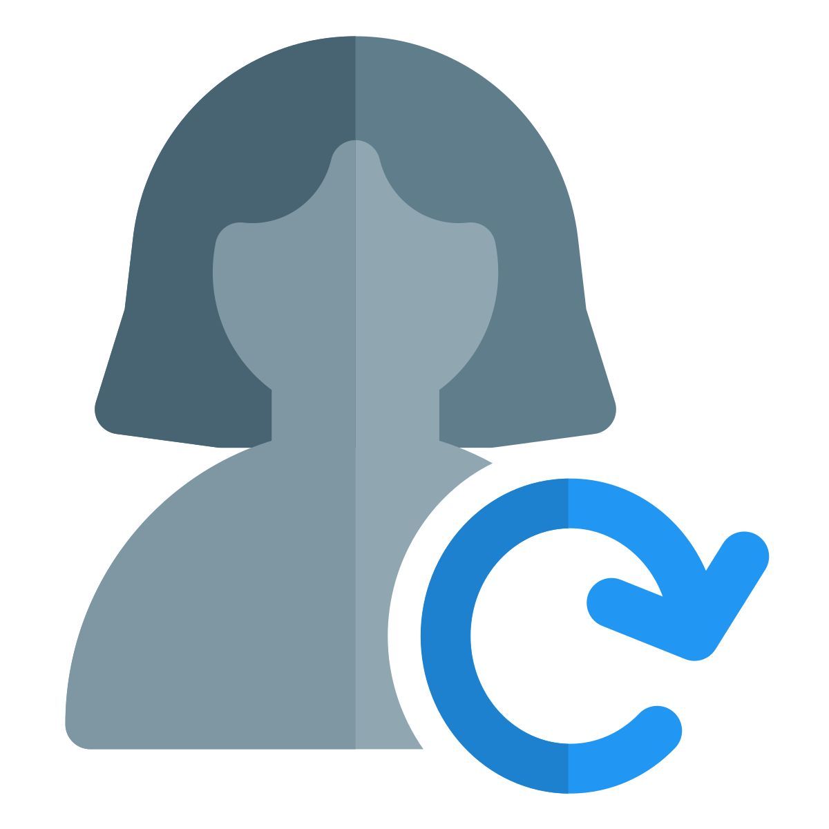 routine shift for the work process with loop arrow icon