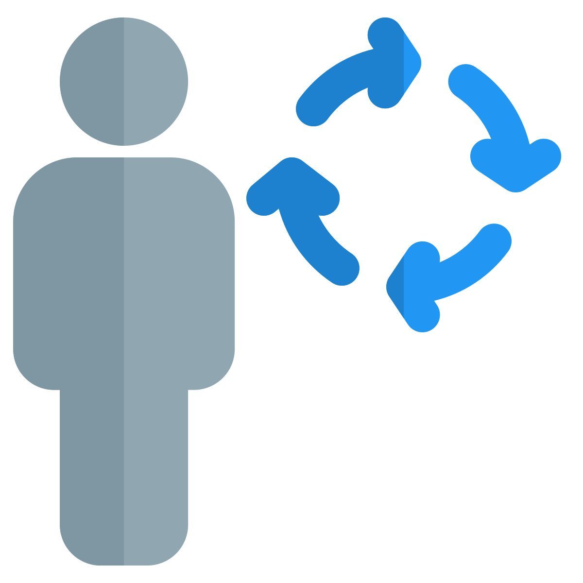 routine shift for the work process with loop arrows icon