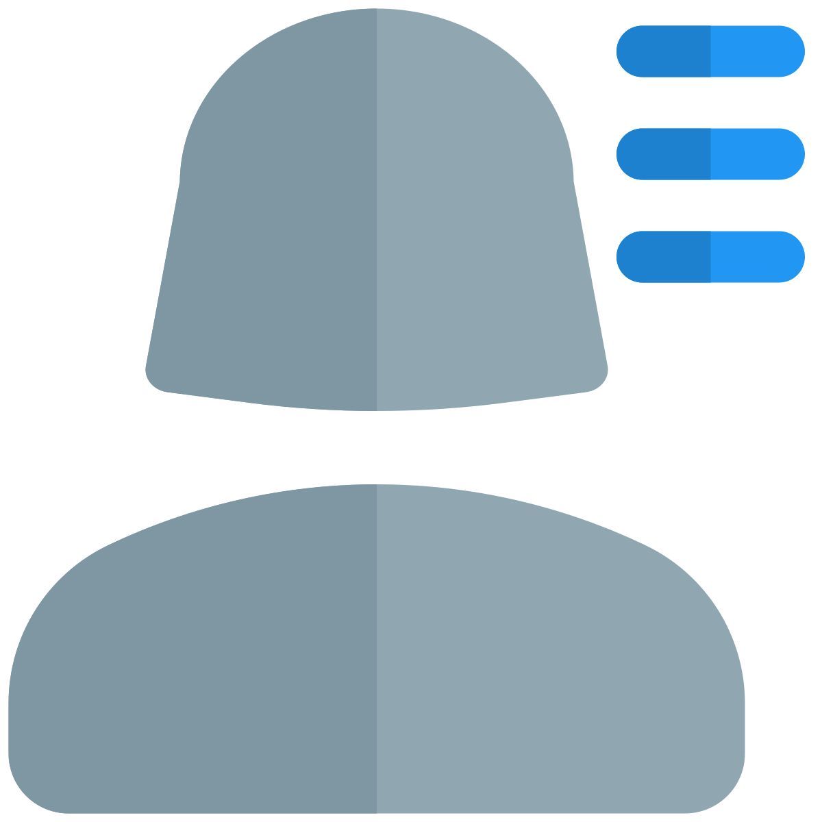 social media profile with hamburger menu button style icon