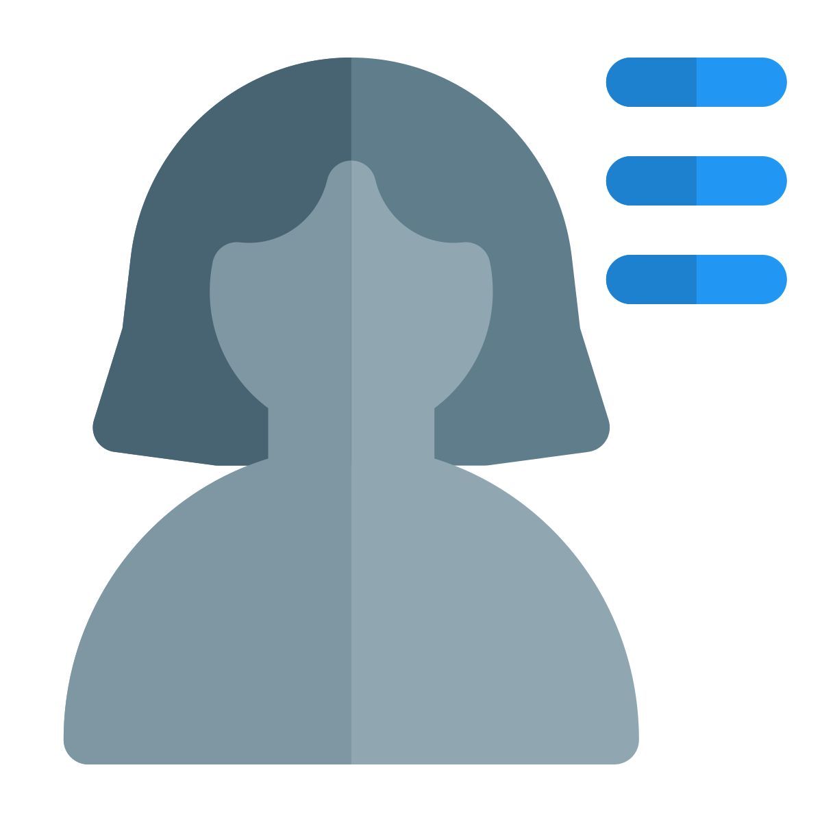 social media profile with hamburger menu button style icon