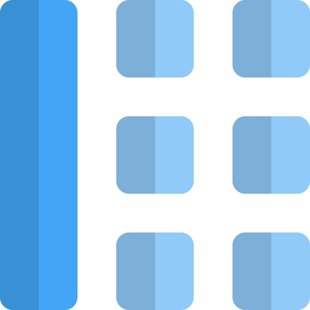 square layout with sidebar icon