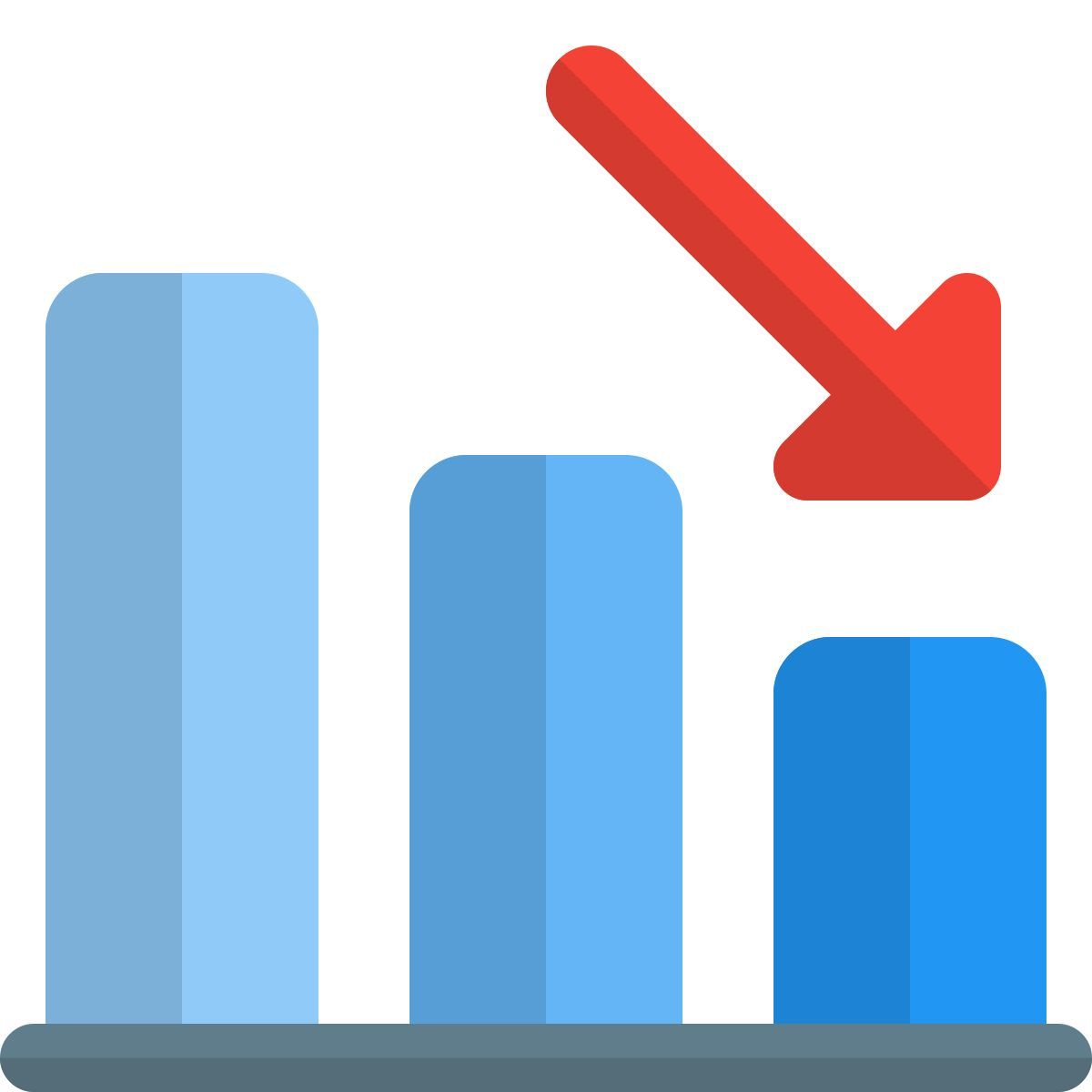 abnehmendes balkendiagramm icon