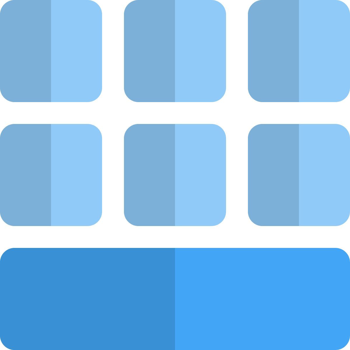 grid with bottom row icon