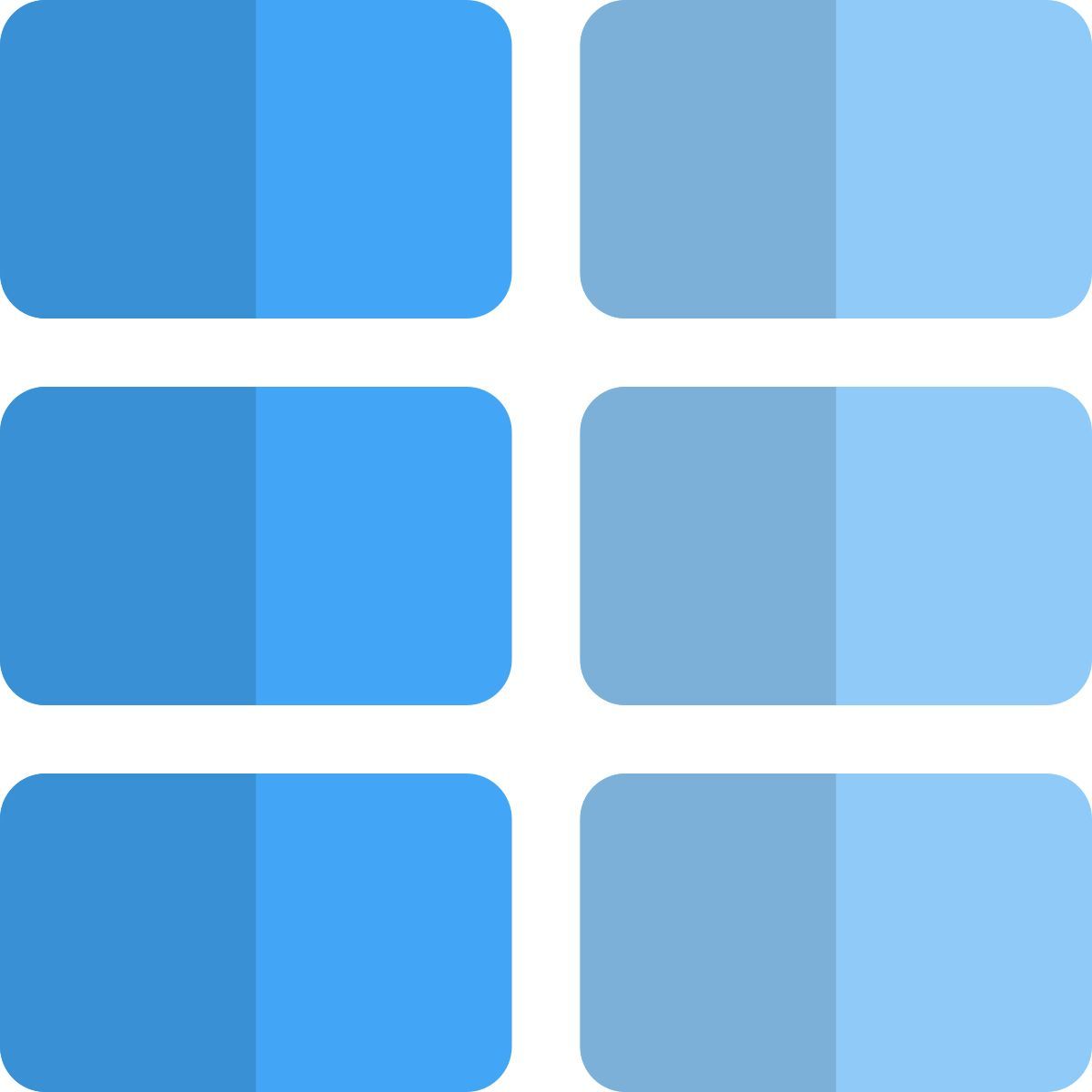 tableau à trois rangées icon