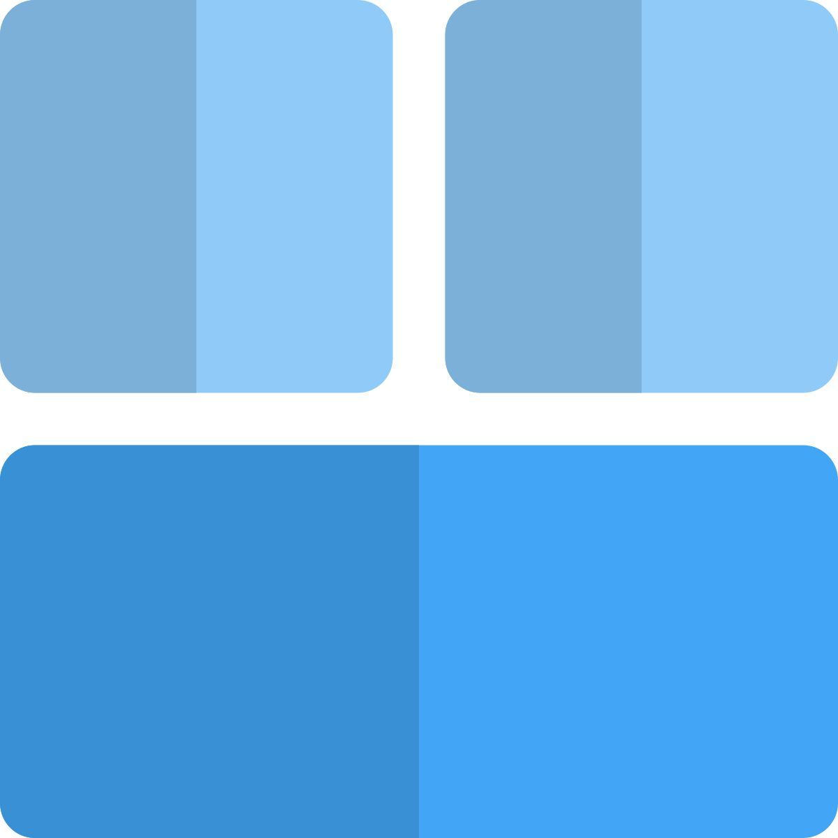 grade com seção dividida icon