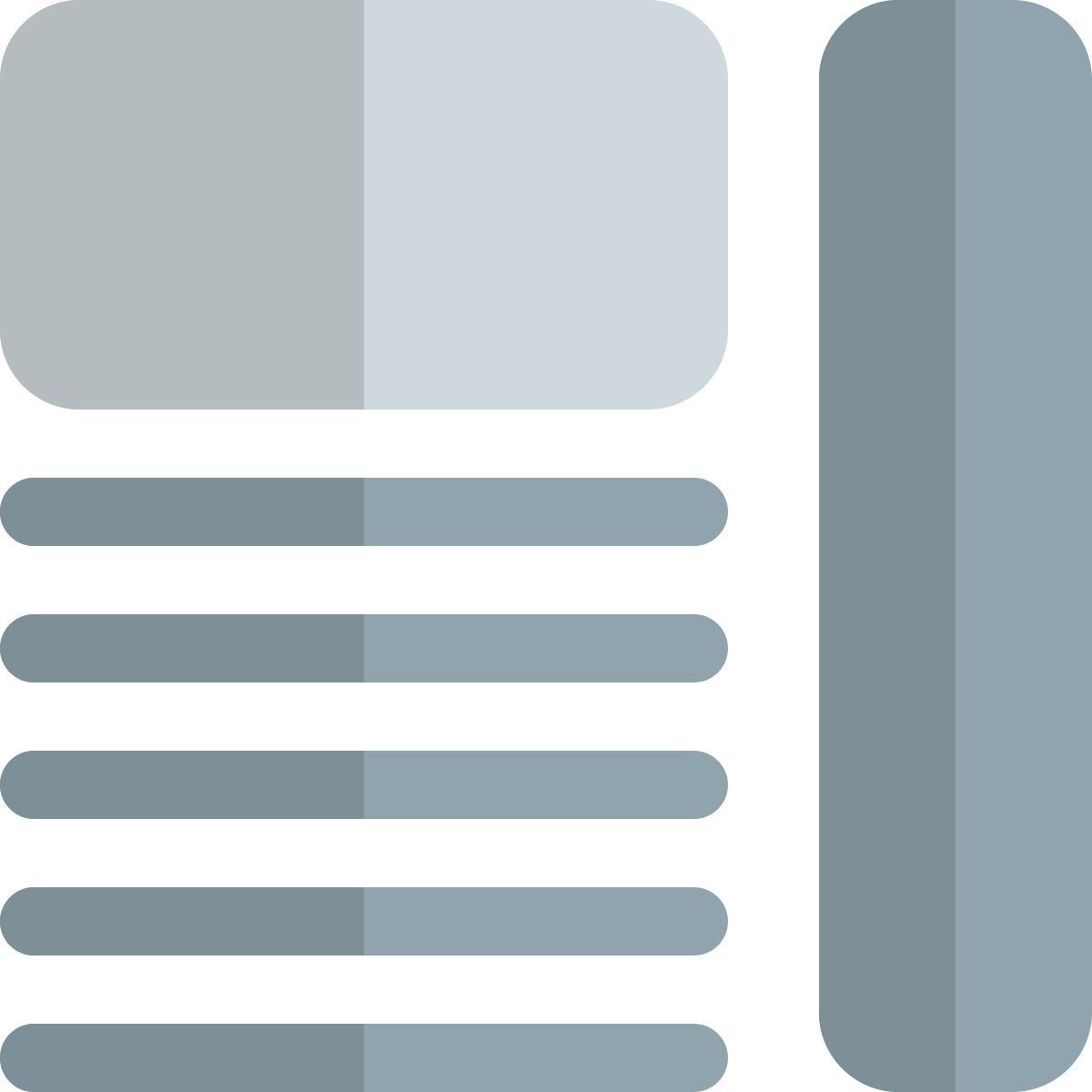 text mit seitenleiste icon