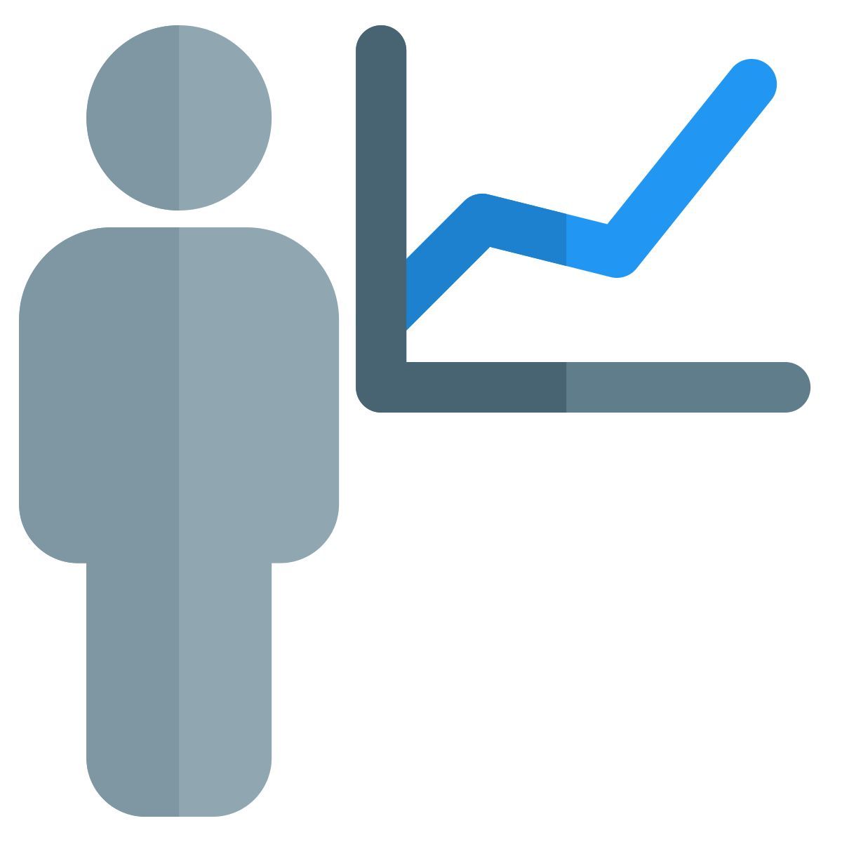 직원 통계의 상승 추세 매출 차트 icon