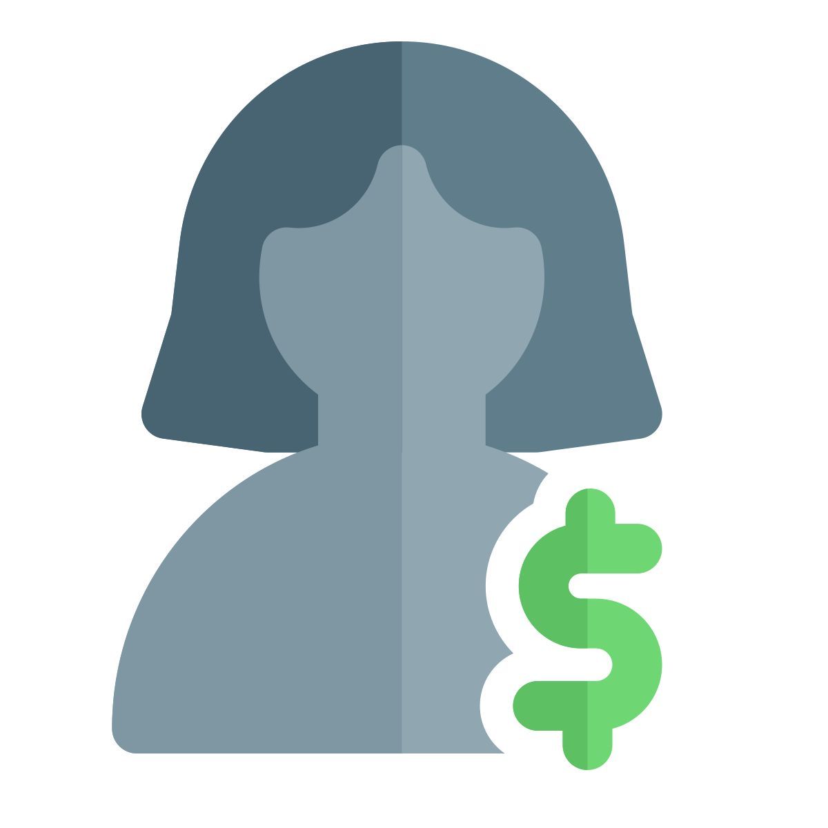 user earning a money in a dollar domination currency icon