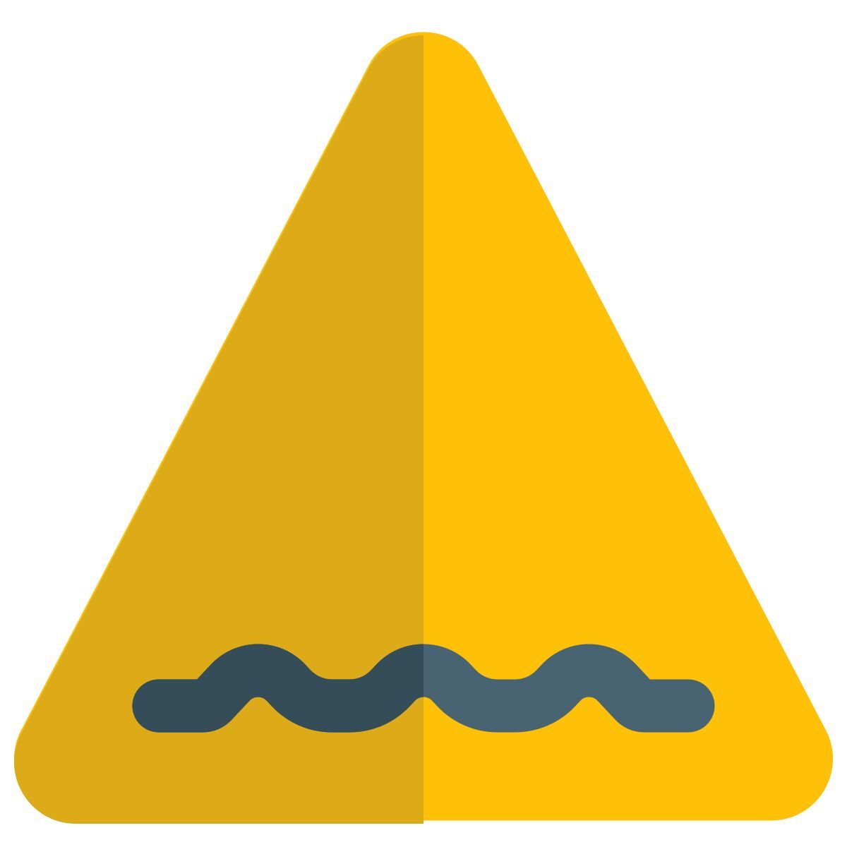 rough road sign icon