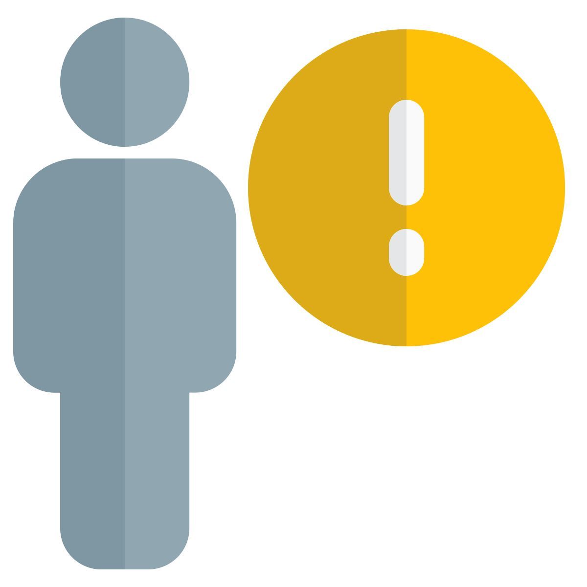 warning with exclamation sign layout for company website icon