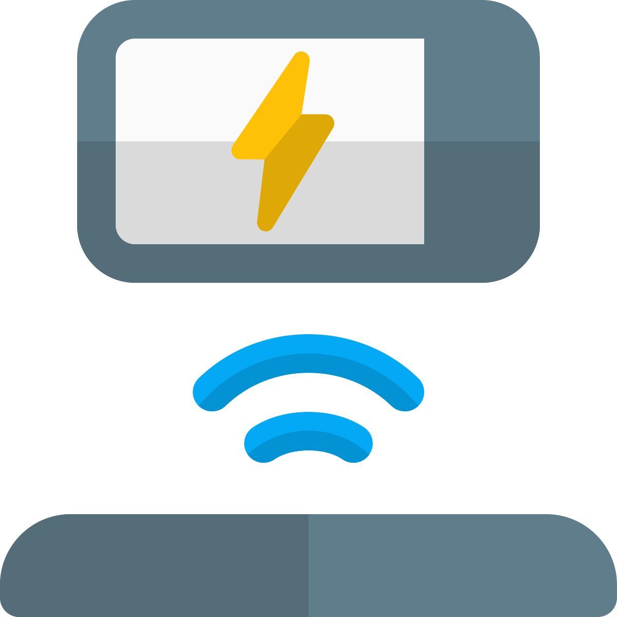 wireless charging on power dock isolated on white background icon