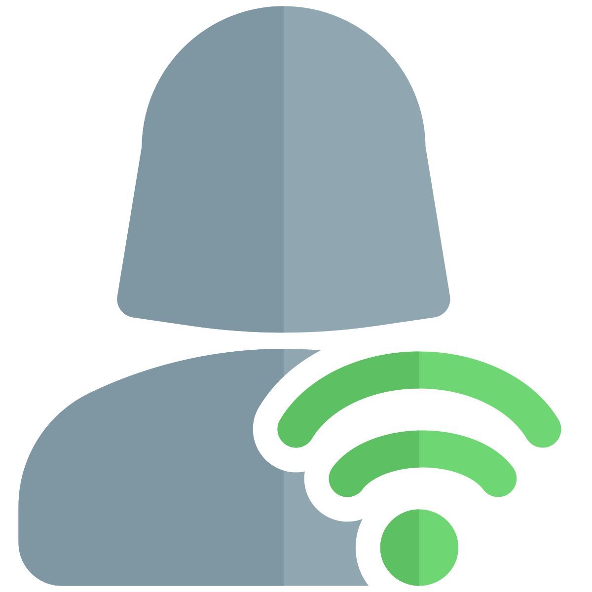wireless internet router key shared with single female user in a company icon
