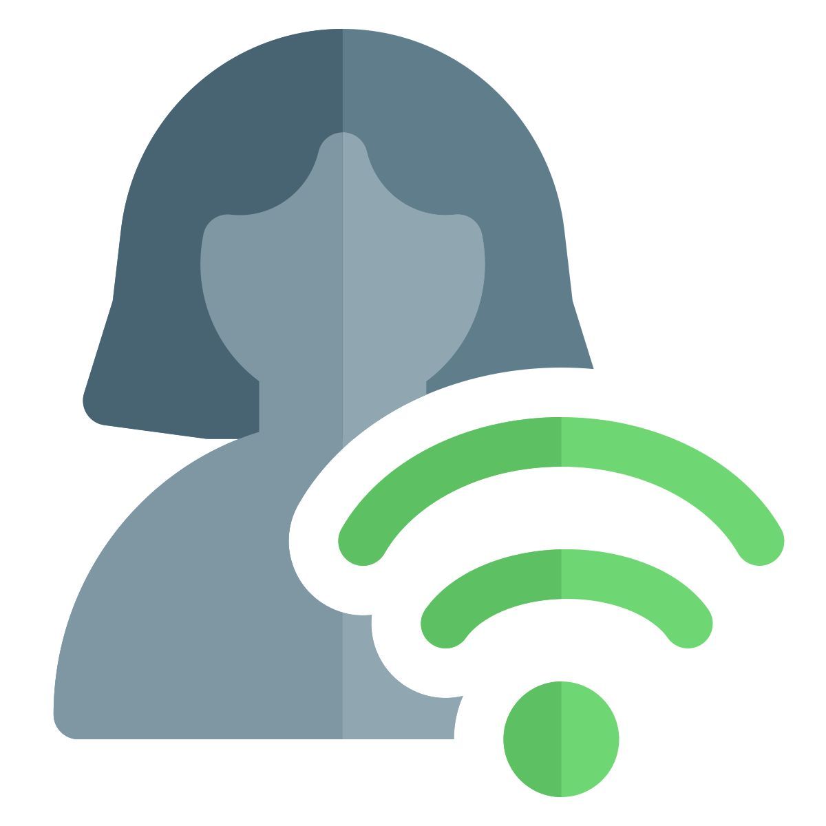 wireless internet router key shared with single user in a company icon
