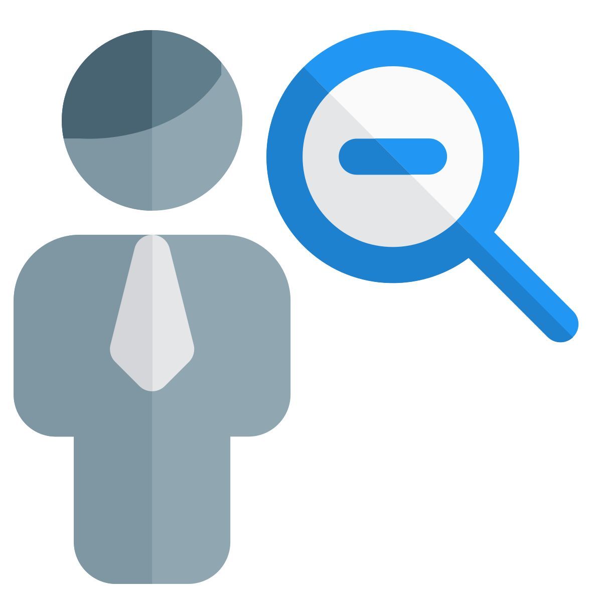 Zooming out the list of businessman in company portal icon