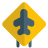 external airport-sign-board-with-an-airplane-layout-traffic-shadow-tal-revivo icon