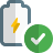 external battery-full-indication-logotype-with-tick-mark-logotype-battery-shadow-tal-revivo icon