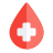 external blood-bank-with-droplet-and-plus-logotype-layout-hospital-shadow-tal-revivo icon