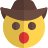 external cowboy-emoticon-with-hat-and-open-mouth-smiley-shadow-tal-revivo icon