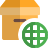 external delivery-box-with-globe-for-international-shipping-delivery-shadow-tal-revivo icon