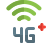 external fourth-generation-cellular-plus-and-internet-connectivity-logotype-mobile-shadow-tal-revivo icon