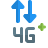 external fourth-generation-network-plus-and-internet-connectivity-logotype-mobile-shadow-tal-revivo icon