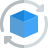 external reload-cube-design-with-loop-arrows-layout-printing-shadow-tal-revivo icon