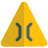 external triangular-shape-signboard-with-a-narrow-bridge-lane-traffic-shadow-tal-revivo icon