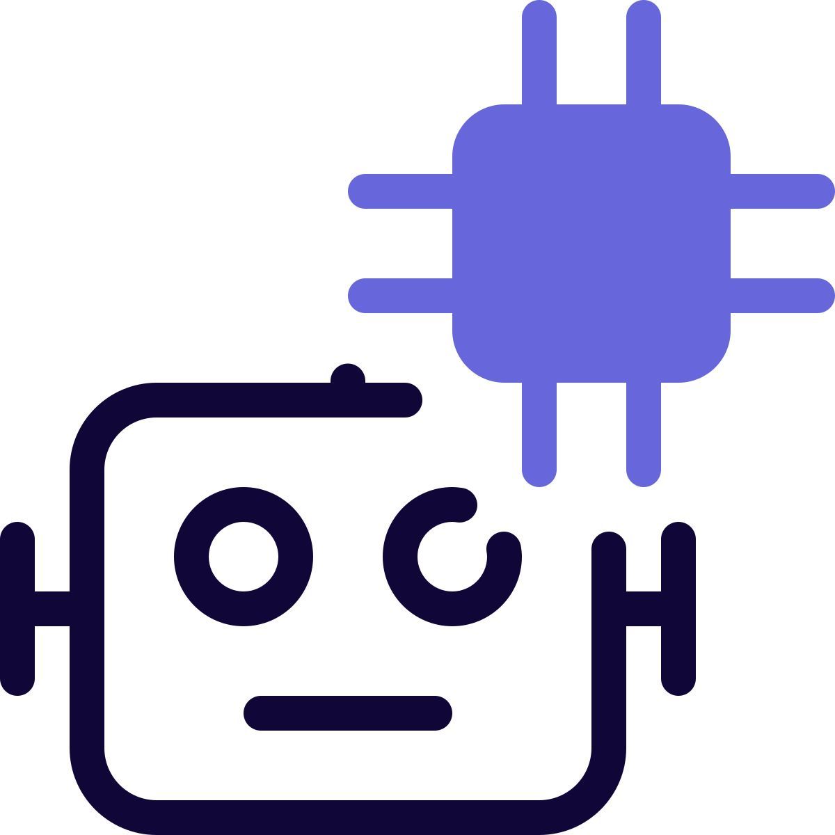 microprocessor robot icon