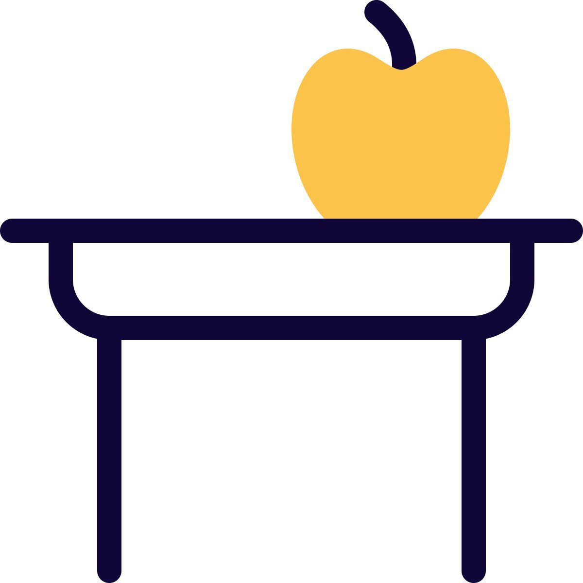 apple on desk icon