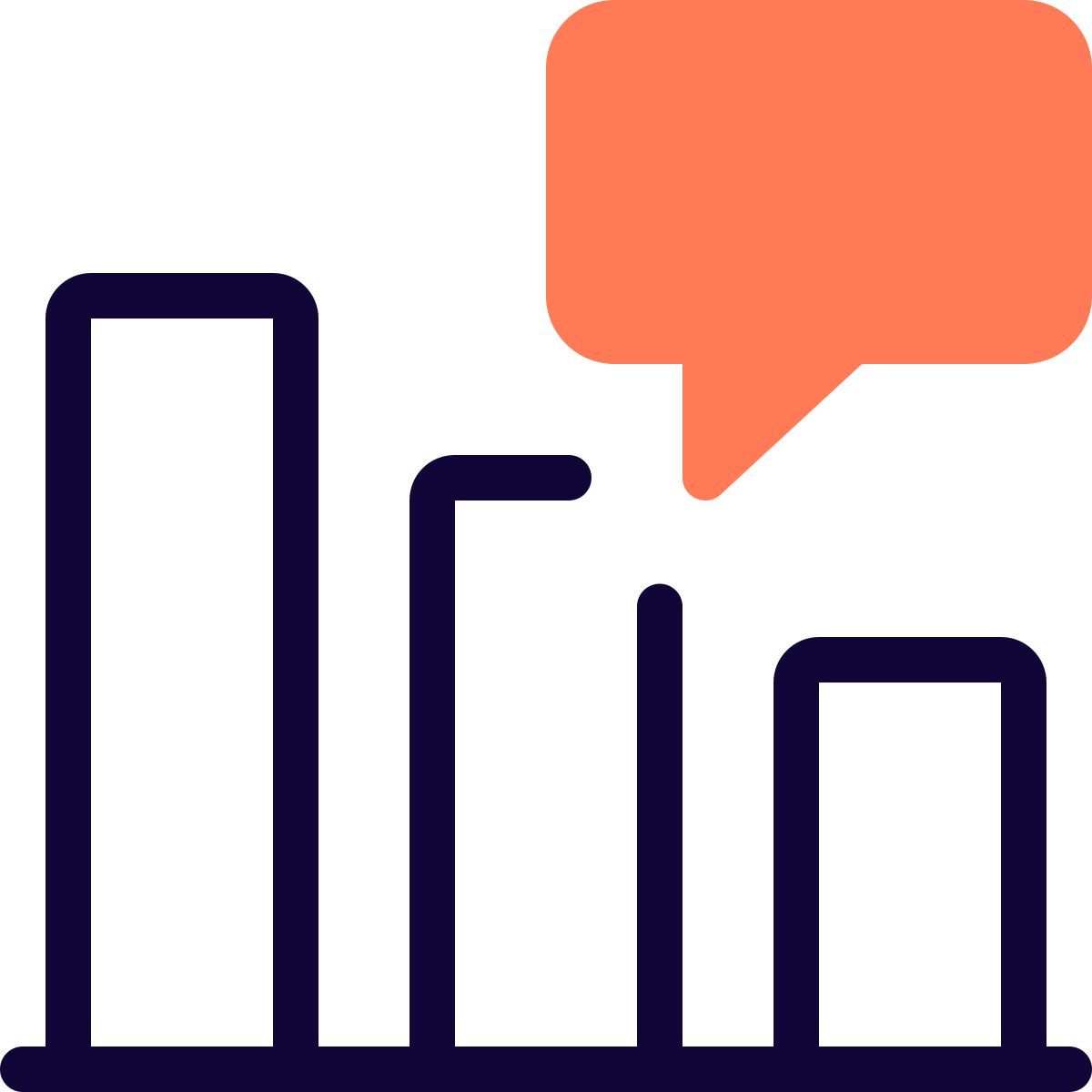 bar chart comment icon