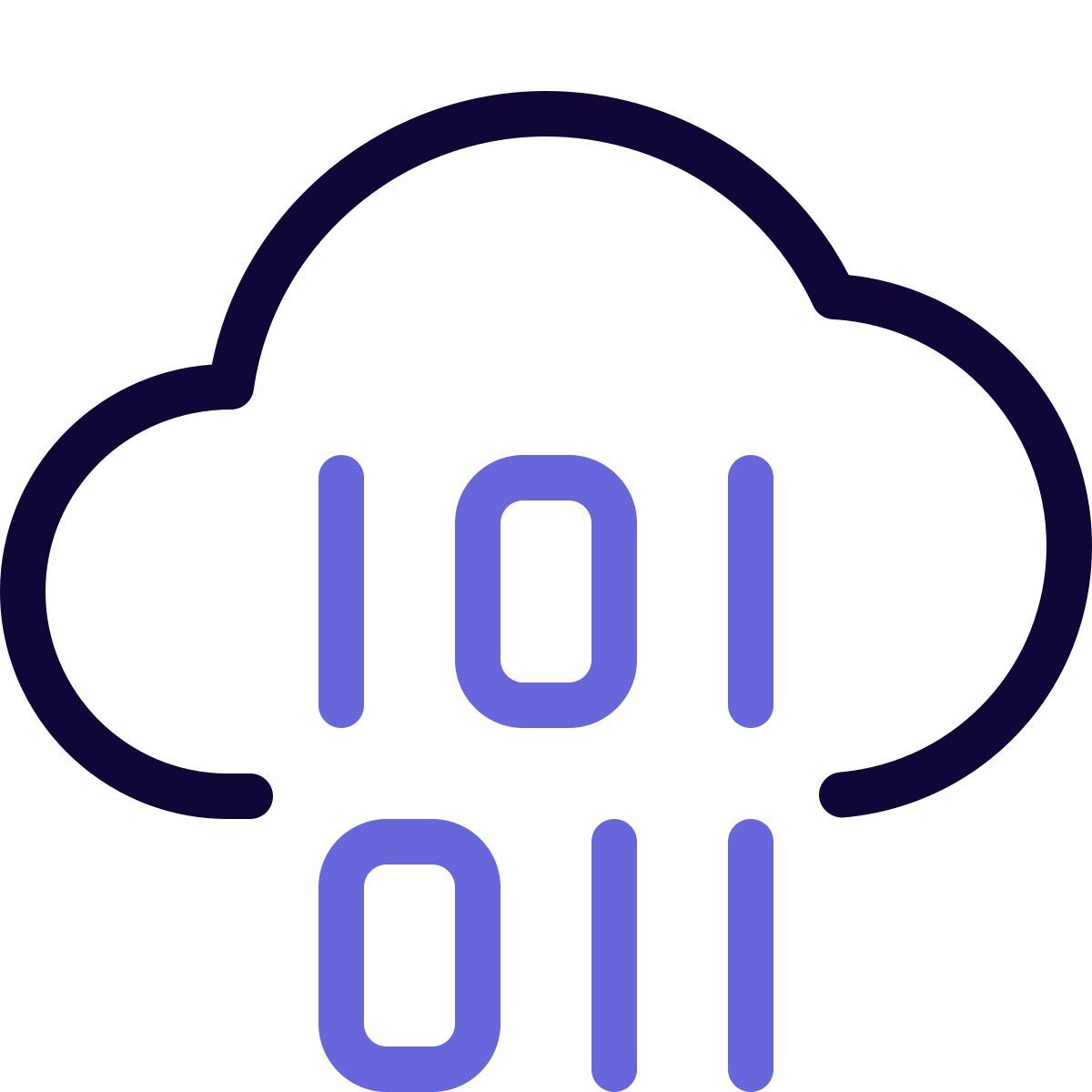 cloud binary code icon