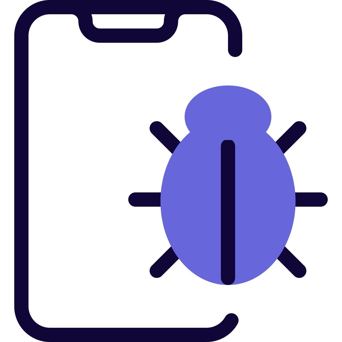 mobile bug icon