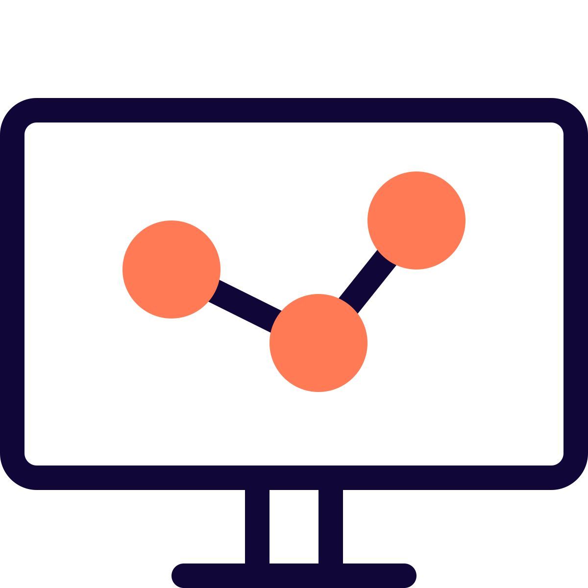 computador com gráfico de linhas icon