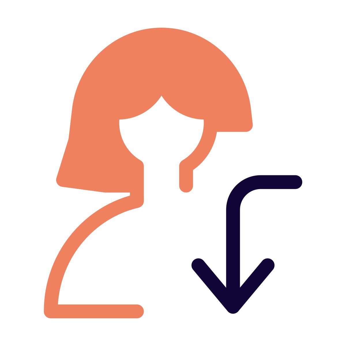 download-curva-esterna-freccia-per-download-dati-profilo-utente-closeupwoman-solid-tal-revivo icon