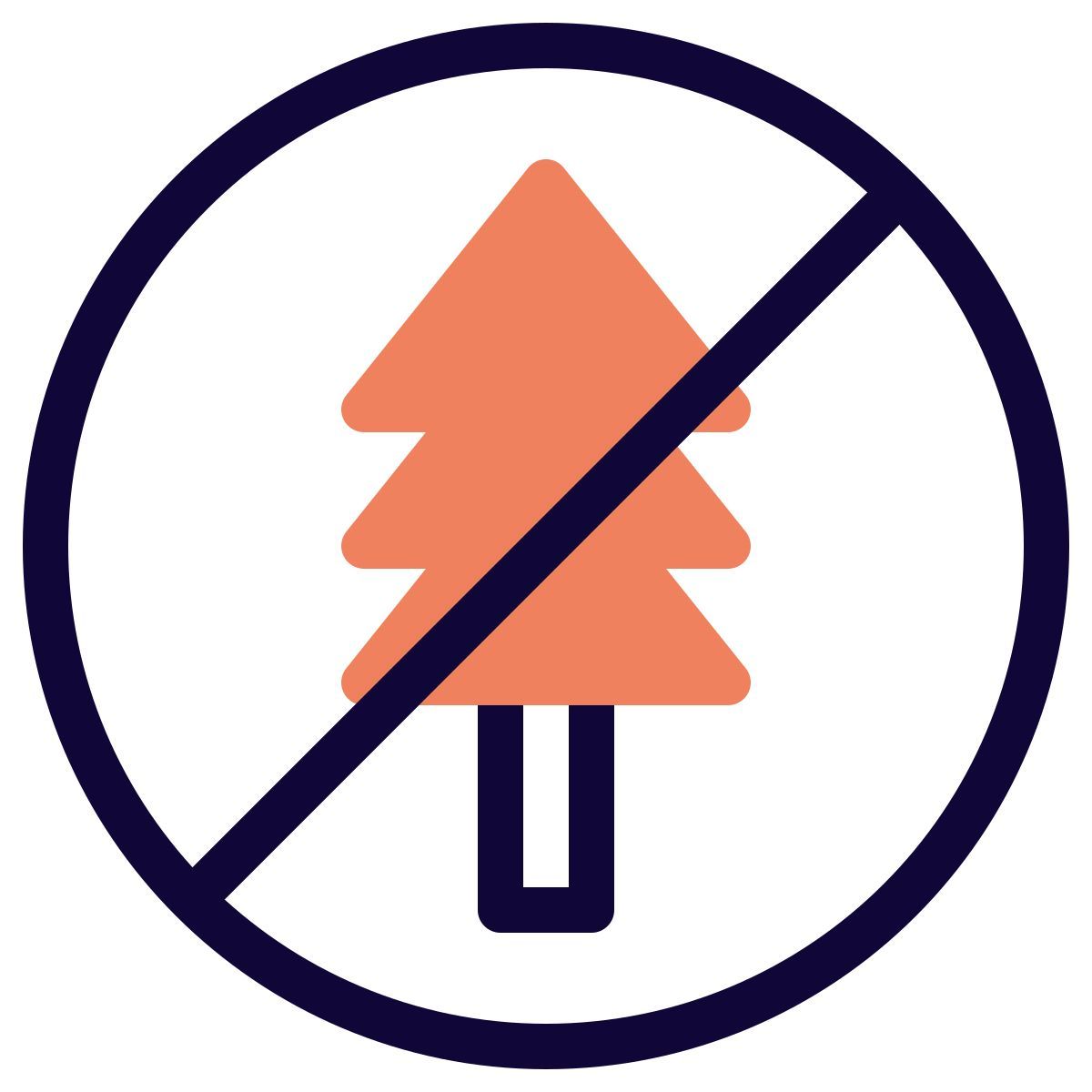 prohibited deforestation icon