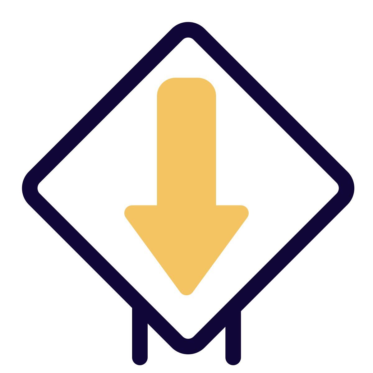 arrow down sign icon
