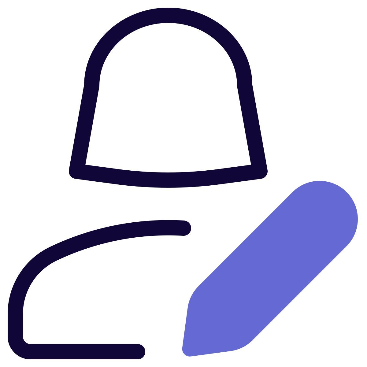 editing female user profile information with pencil layout icon