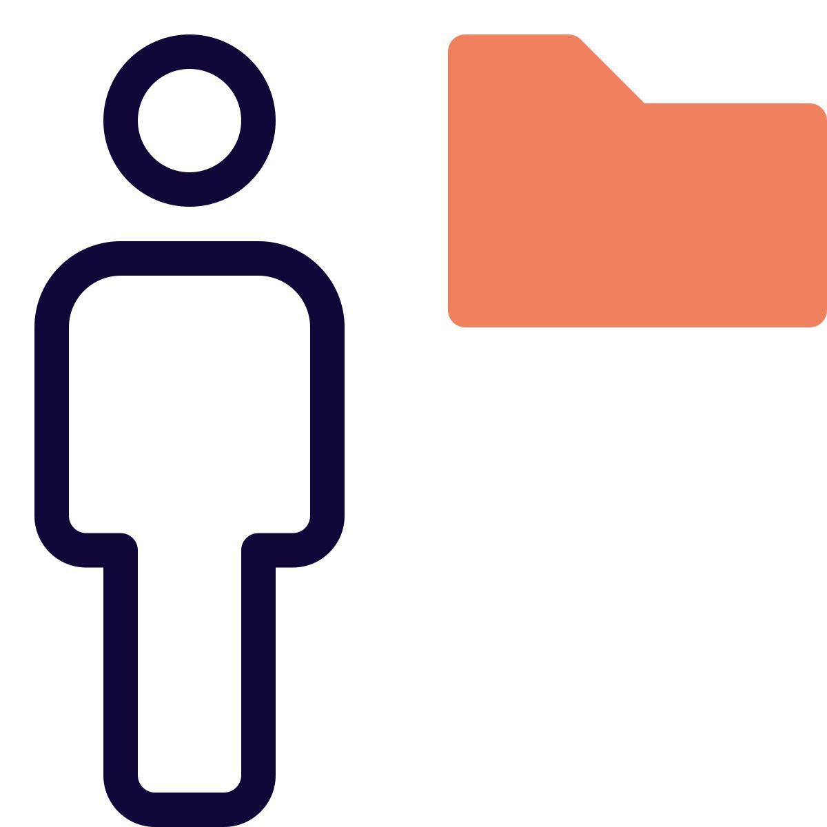 employee sharing a single folder on an online server icon