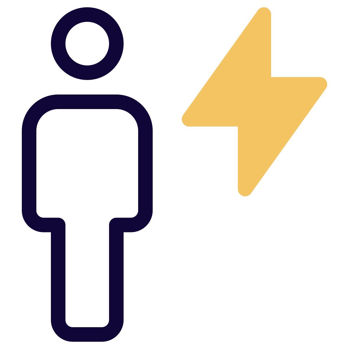 employee with a flash layout isolated on a white background icon
