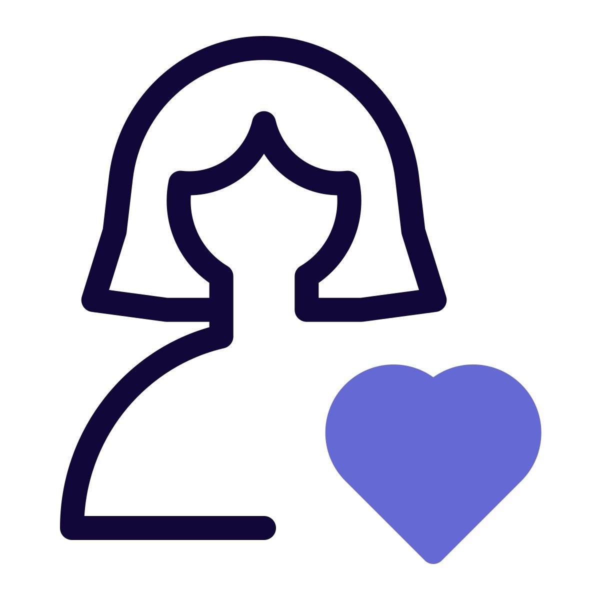 favorite user profile picture with heart logotype icon