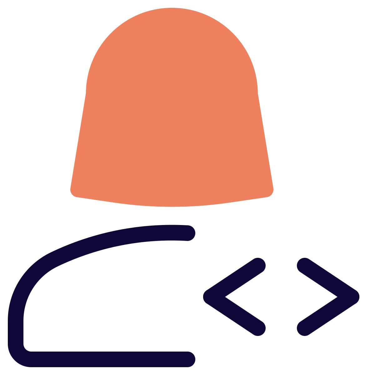 Female user using both left and right arrows for multiple sections icon